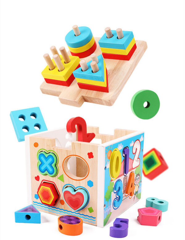 Multicolor Wooden Geometric Shapes Box - Image 3