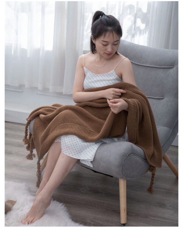 Knitted Office Sofas Wool Blanket - Image 6