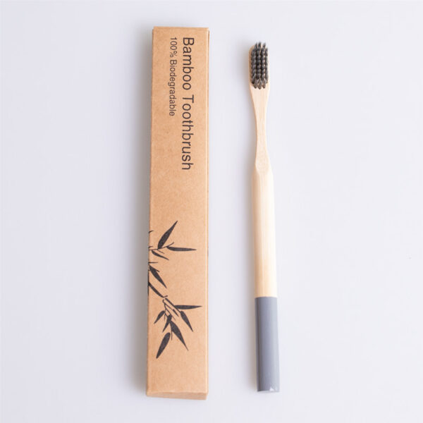 Toothbrush with Natural Round Bamboo Handle - Image 2