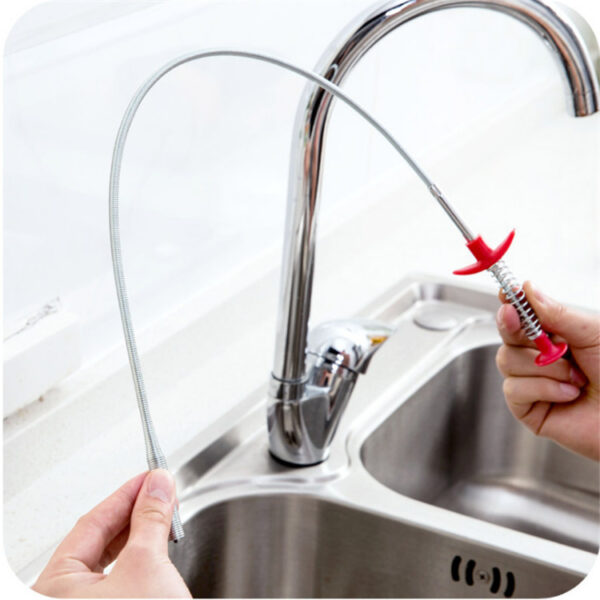 60CM Spring Pipe Dredging Tool – Household Drain Cleaner for Removing Clogs, Kitchen Sink Cleaning Gadget