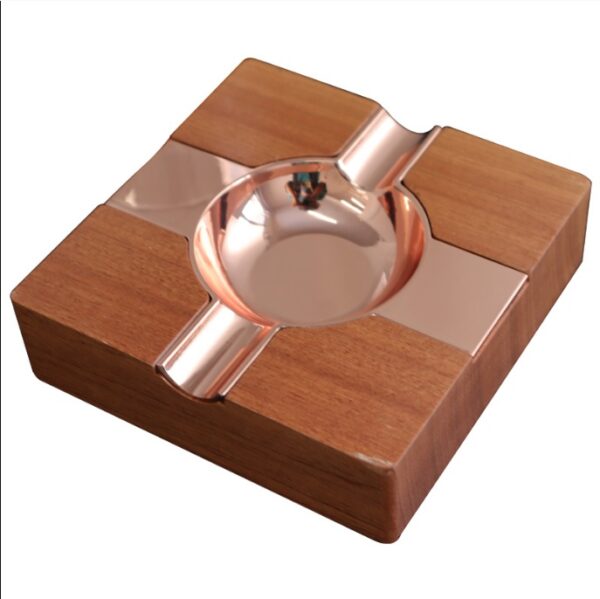 Wooden Metal Ashtray - Image 2