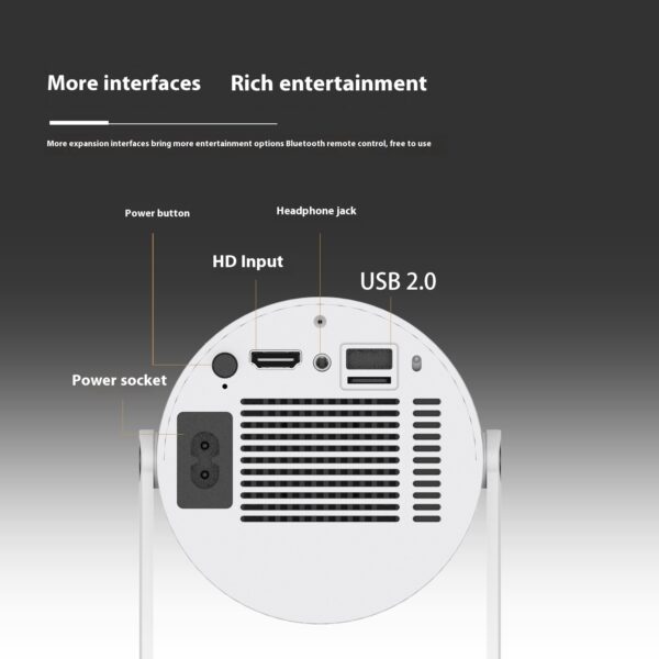 Portable Projector Small Straight Projector For Home Use 180 Degrees Projection Angle Automatic Focus Home Video Projector - Image 5