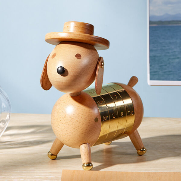 European-Style Wooden Dog Decoration - Image 5