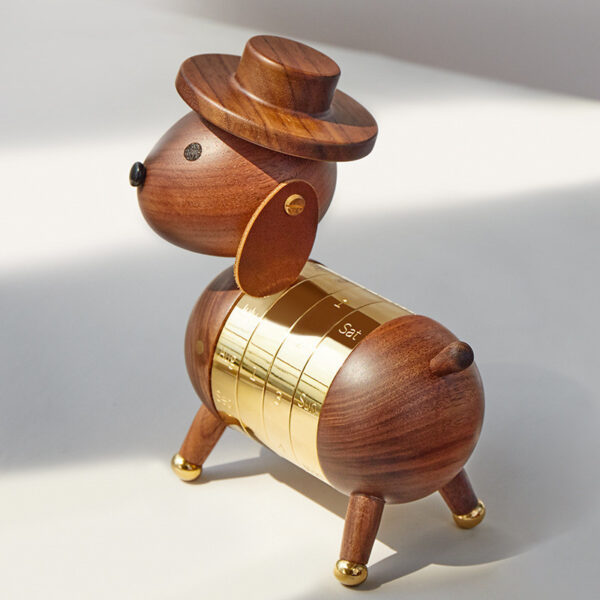 European-Style Wooden Dog Decoration - Image 2