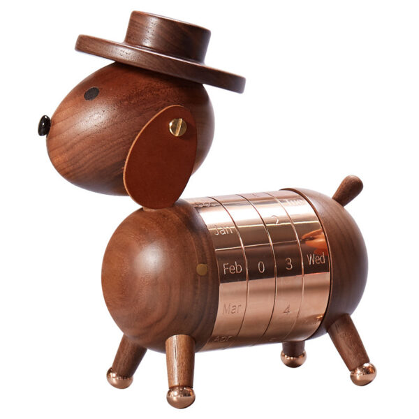 European-Style Wooden Dog Decoration - Image 3