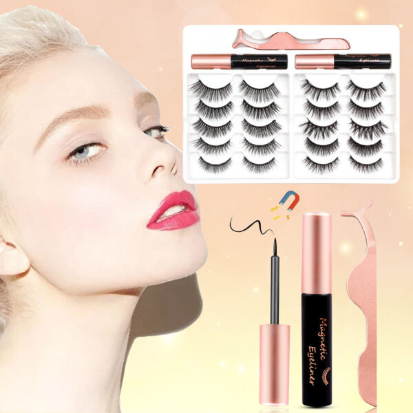 No-Glue Waterproof Magnetic Lashes with Eyeliner Kit