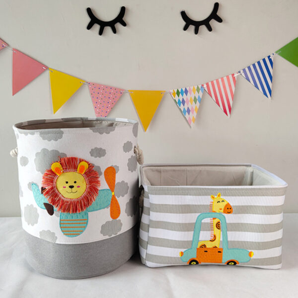 "Cotton Linen Toy Storage Basket" - Image 4