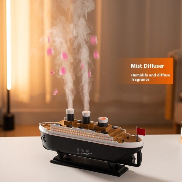 Creative Retro Ship Aroma Diffuser & Ultrasonic Humidifier with Spit Smoke Ring Effect - Image 2