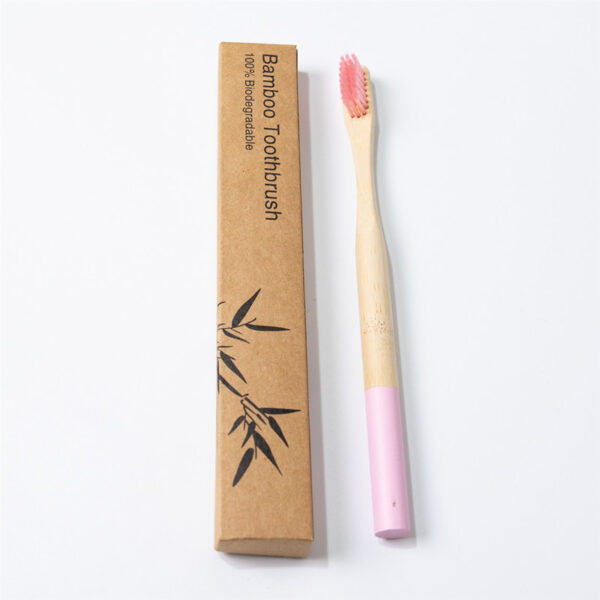 Toothbrush with Natural Round Bamboo Handle - Image 3