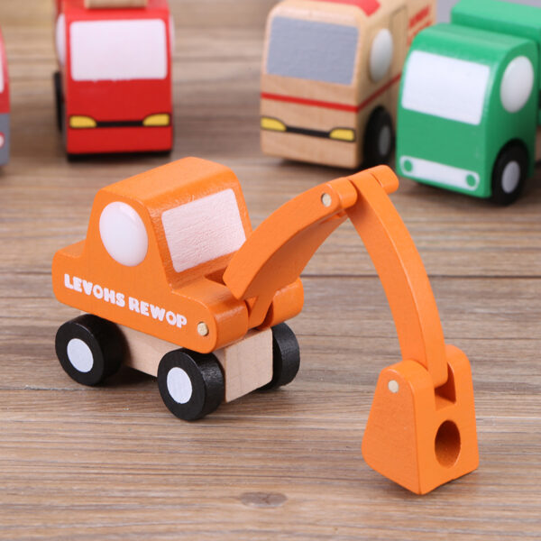 12Pcs/Set Wooden Baby Kid Cartoon Toy Car Early Learning Educational Traffic Toys Children Gift - Image 5