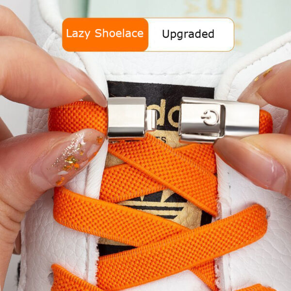 Elastic Press Lock Shoelaces – No-Tie 8mm Widened Flat Sneaker Laces for Kids