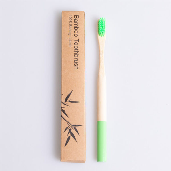 Toothbrush with Natural Round Bamboo Handle - Image 7