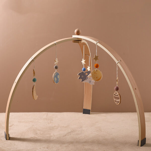 Triangle Wooden Rack – Newborn Baby Crib Toy - Image 3