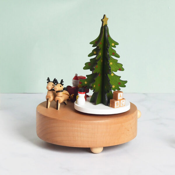 Wooden Crafts Christmas Tree Music Box - Image 4