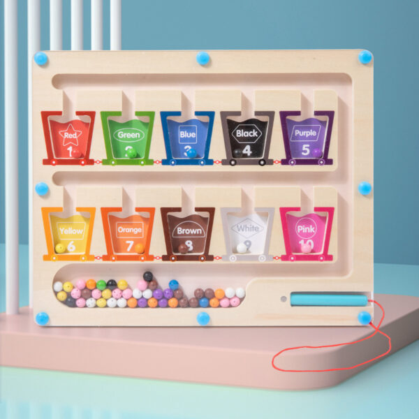 Wooden Magnetic Color Sorting Board for Early Childhood Education - Image 2