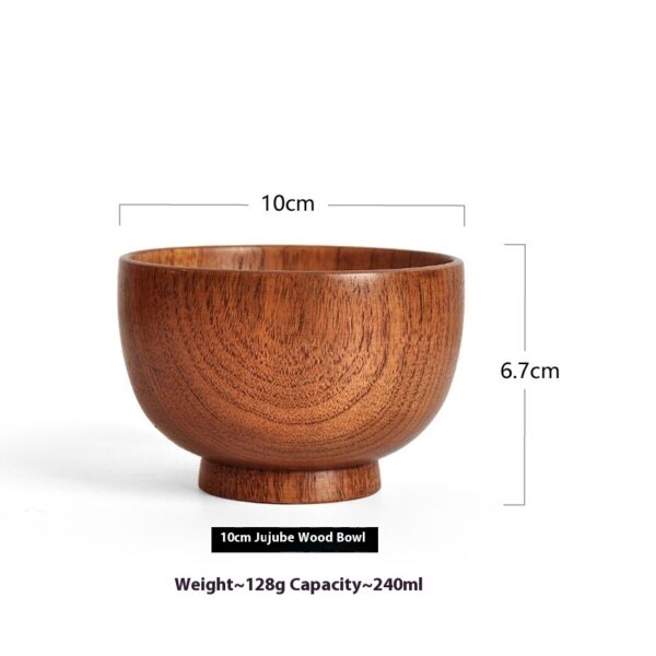 Solid Wood Soup and Noodle Bowl – Large and Small Sizes, Household Tableware - Image 5