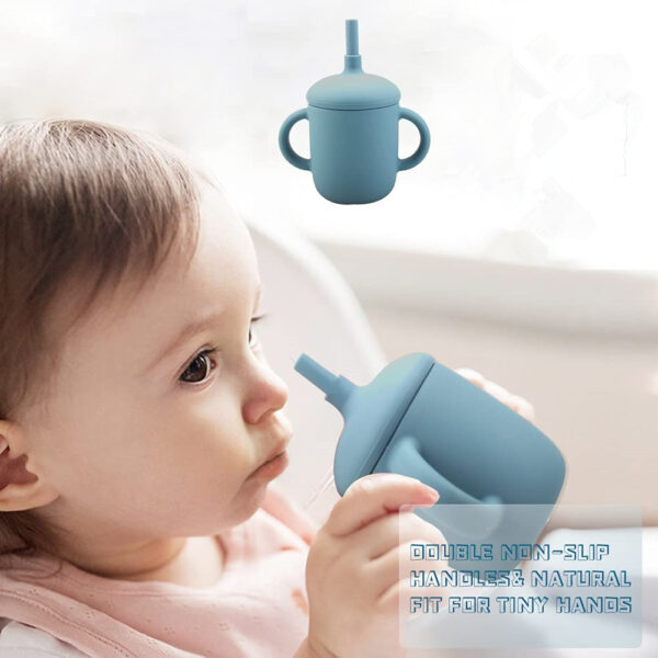 New Design Silicone Baby Feeding Cup – Sippy Straw Water Bottle for Toddlers