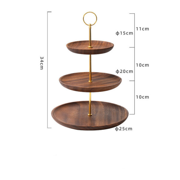 European-style Multi-layer Solid Wood Snack Tray - Image 3