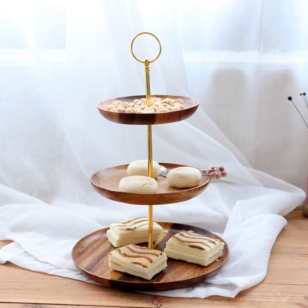 European-style Multi-layer Solid Wood Snack Tray