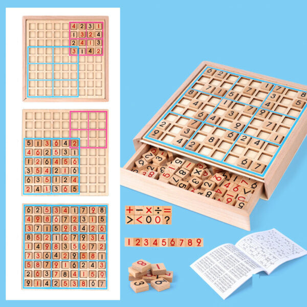 Wooden Sudoku Jiugongge Game Chess Early Education Toys - Image 6