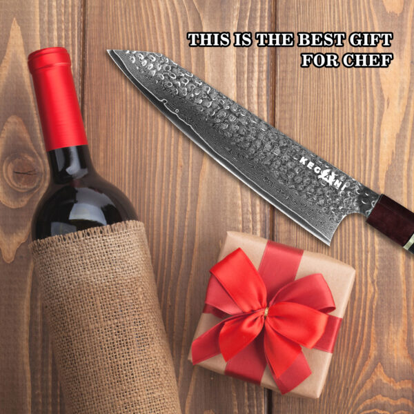 Kegani Kiritsuke Knife - 8-Inch Professional Japanese Chef's Knife, 67-Layer VG-10 Damascus Steel, Ultra-Sharp  Blade - Image 2