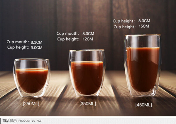 Heat-Resistant Double-Walled Glass Coffee Cup - Image 2