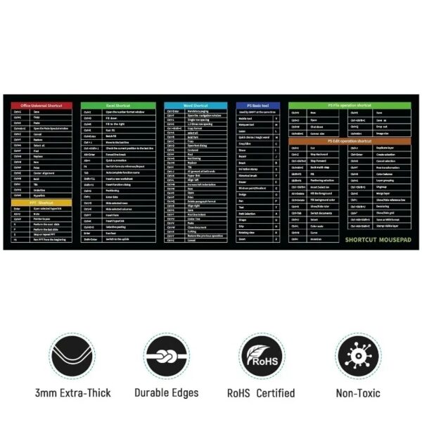 Large Extended Mouse Pad with Excel Shortcuts - Image 6