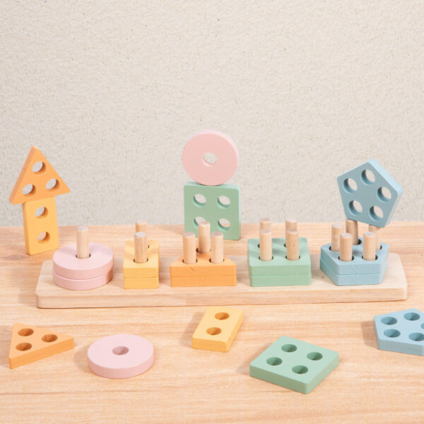 Wooden Children's Early Education Montessori Geometric Shape - Image 2