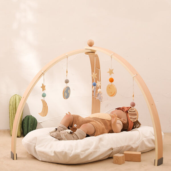 Triangle Wooden Rack – Newborn Baby Crib Toy