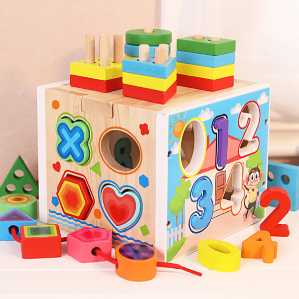 Multicolor Wooden Geometric Shapes Box - Image 5