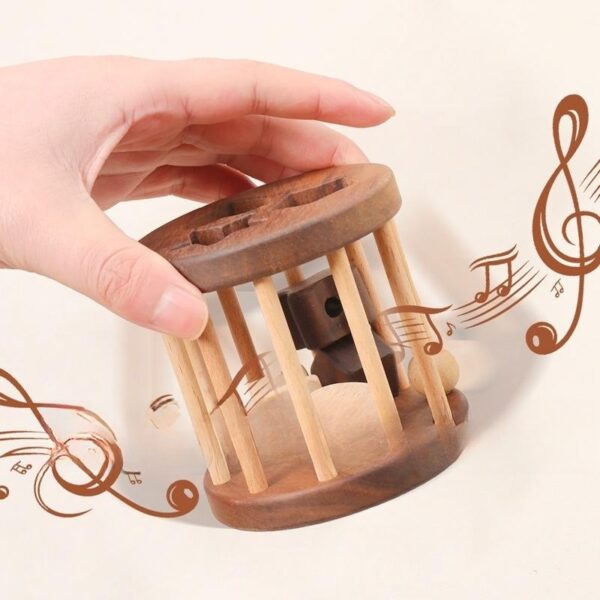 Creative Wooden Baby Threading Game with Ringing Bell – 3-in-1 Toy