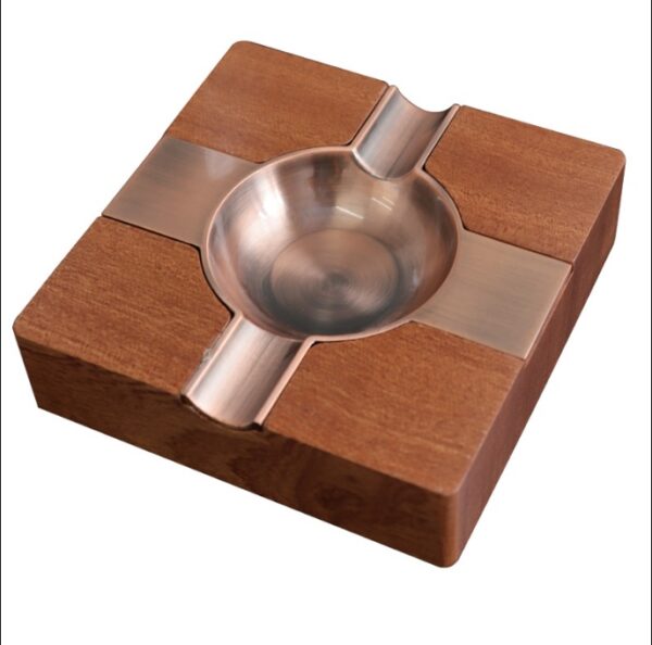 Wooden Metal Ashtray - Image 3