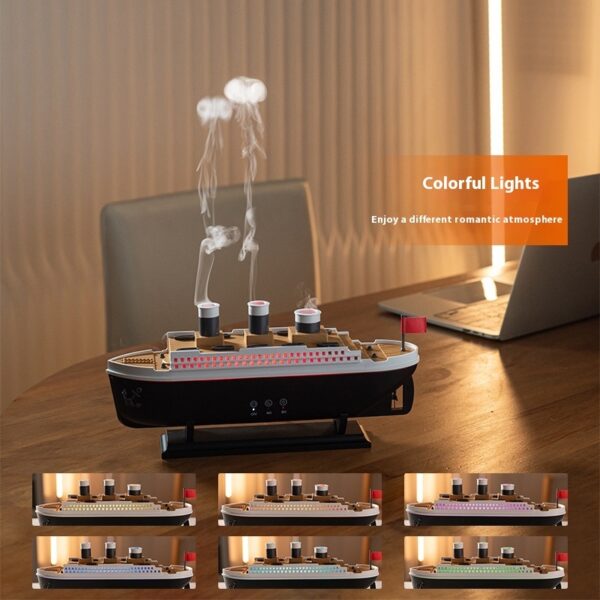 Creative Retro Ship Aroma Diffuser & Ultrasonic Humidifier with Spit Smoke Ring Effect - Image 3