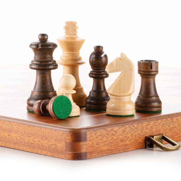 Premium German Walnut Chess Set with Solid Wood Pieces