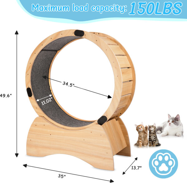 Cat Gym Wheel – Treadmill with Carpeted Track for Running, Spinning, and Scratching. - Image 5