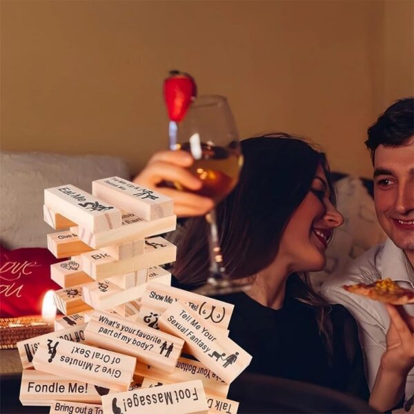 Couple's Intimacy Jenga Game – Stacking Blocks for Valentine’s and Party Fun (18+) - Image 8