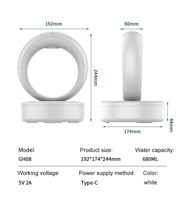 Anti-gravity Air Humidifier Mute Countercurrent Humidifier Levitating Water Drops - Image 4