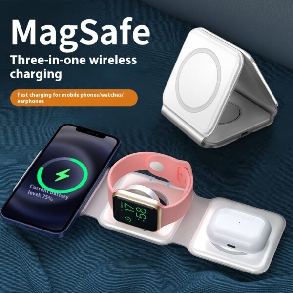 3-in-1 Magnetic Wireless Charging Foldable Mobile Phone - Image 5