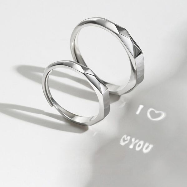 Sterling Silver Rings with Light-Reflecting Surprise Love Pattern – Hidden Design, Romantic New Jewelry -S925 - Image 8