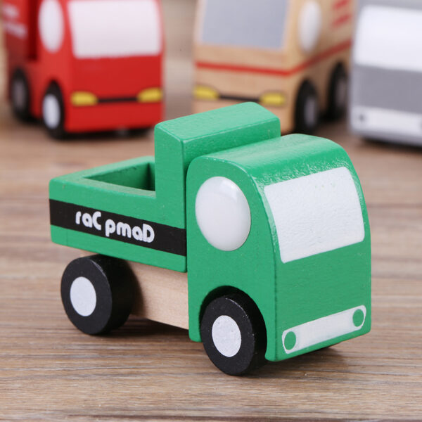 12Pcs/Set Wooden Baby Kid Cartoon Toy Car Early Learning Educational Traffic Toys Children Gift - Image 3