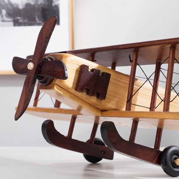 Creative Retro Wooden Airplane Model Ornaments - Image 4