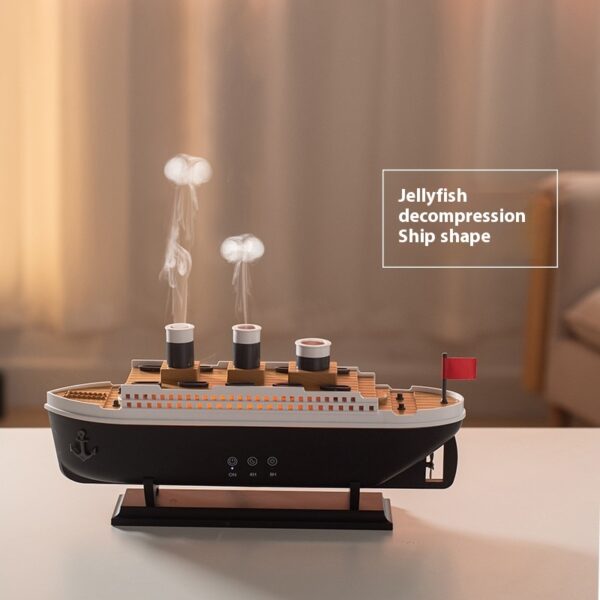 Creative Retro Ship Aroma Diffuser & Ultrasonic Humidifier with Spit Smoke Ring Effect - Image 4