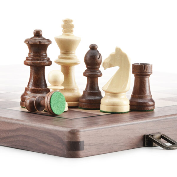 Premium German Walnut Chess Set with Solid Wood Pieces - Image 4