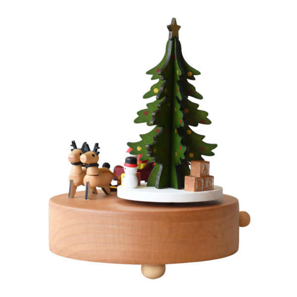 Wooden Crafts Christmas Tree Music Box - Image 2