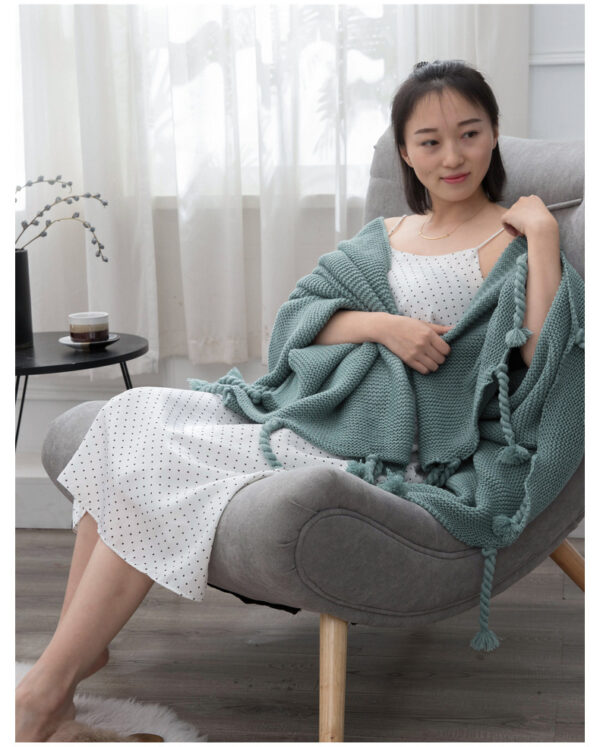 Knitted Office Sofas Wool Blanket - Image 5