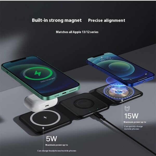 3-in-1 Magnetic Wireless Charging Foldable Mobile Phone - Image 3