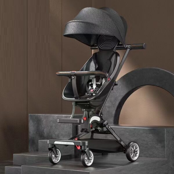 Two-way Folding Lightweight Shock-absorbing High-view Stroller - Image 4