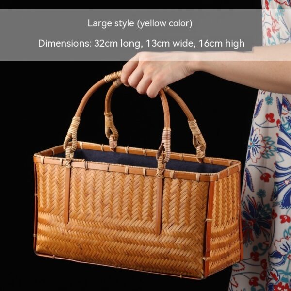 Vintage Japanese Bamboo Woven Handbag - Image 5