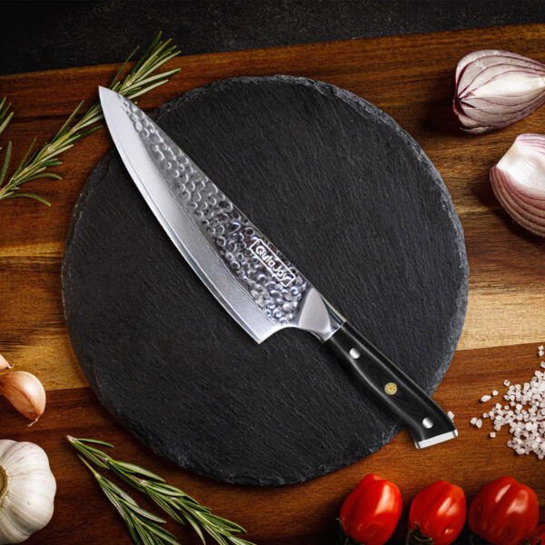 Japanese Chef Knife VG-10 Damascus 67-Layer Blade, Ultra-Sharp Hammered Master Chef’s Knife - Image 4