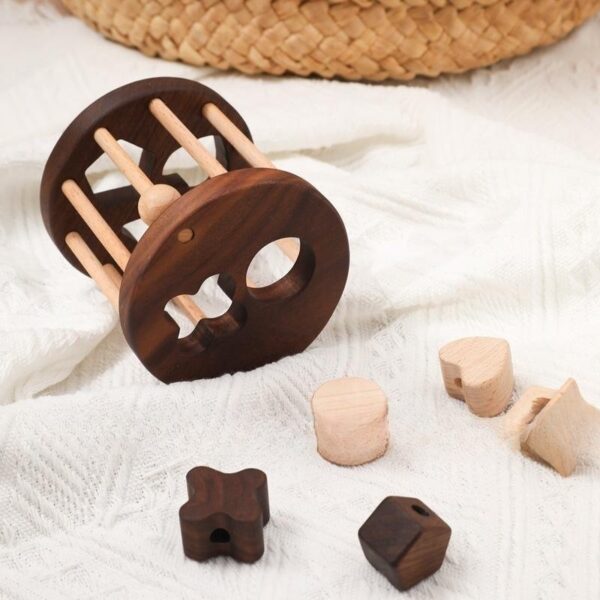 Creative Wooden Baby Threading Game with Ringing Bell – 3-in-1 Toy - Image 3